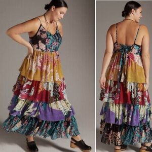 Anthropologie Multicolor Floral Maxi Dress
